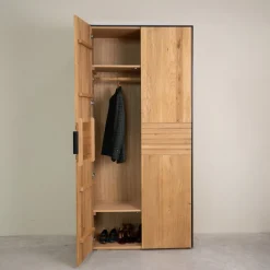 Armoire 2 portes en bois massif de chêne Runa - NordicStory