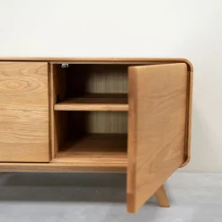 Banc avec rangement en bois massif de chêne Genève - NordicStory