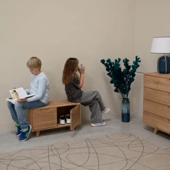 Banc avec rangements en bois massif Suède - VESKOR