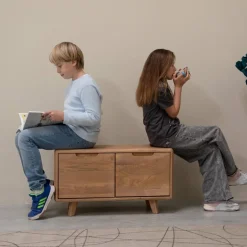 Banc avec rangements en bois massif Suède - VESKOR
