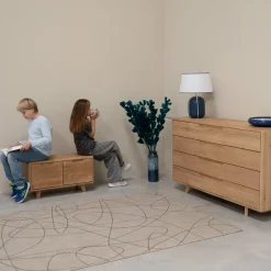 Banc avec rangements en bois massif Suède - VESKOR