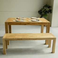 Banc rustique en bois massif de chêne Provence - NordicStory
