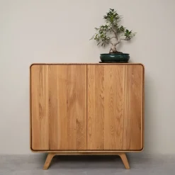 Buffet 2 portes en bois massif de chêne Genève 2 - NordicStory