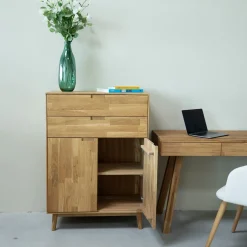 Buffet commode en bois massif de chêne Escandi 2 - NordicStory