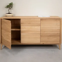 Buffet commode en bois massif de chêne Oxford 3.2.3 - NordicStory