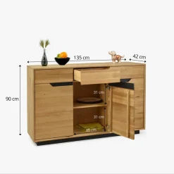 Buffet en bois massif de chêne Bremen 2 - NordicStory