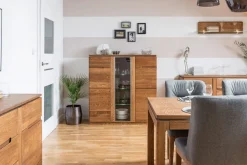 Buffet vitrine en bois de chêne Monténégro 48 - LoftStory