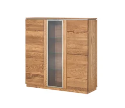 Buffet vitrine en bois de chêne Monténégro 48 - LoftStory