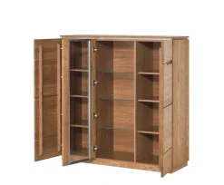 Buffet vitrine en bois de chêne Monténégro 48 - LoftStory
