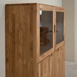 Buffet vitrine en bois massif de chêne Escandi 3 - NordicStory