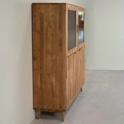 Buffet vitrine en bois massif de chêne Escandi 3 - NordicStory