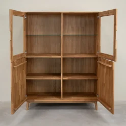 Buffet vitrine en bois massif de chêne Escandi 3 - NordicStory