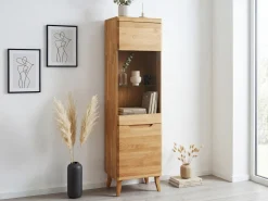 Buffet vitrine en bois massif de chêne Milan 1 - NordicStory
