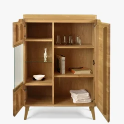 Buffet vitrine en bois massif de chêne Milan 3 - NordicStory