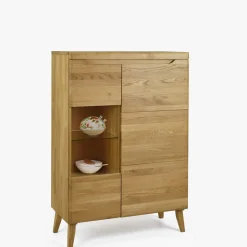 Buffet vitrine en bois massif de chêne Milan 3 - NordicStory