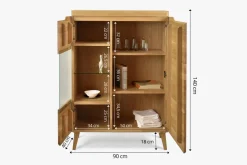 Buffet vitrine en bois massif de chêne Milan 3 - NordicStory