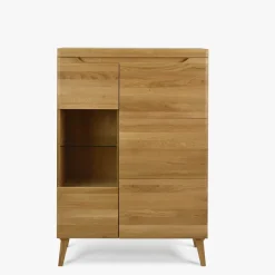 Buffet vitrine en bois massif de chêne Milan 3 - NordicStory