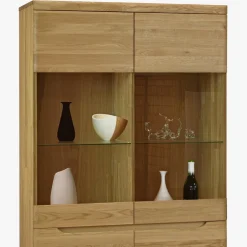 Buffet vitrine en bois massif de chêne Milan 2 - NordicStory