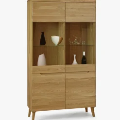 Buffet vitrine en bois massif de chêne Milan 2 - NordicStory