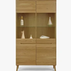 Buffet vitrine en bois massif de chêne Milan 2 - NordicStory