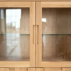 Buffet vitrine en bois massif de chêne Escandi Atelier 3 - NordicStory