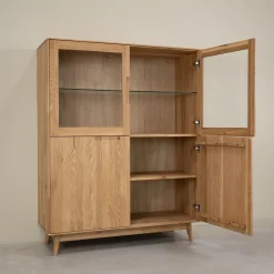 Buffet vitrine en bois massif de chêne Escandi Atelier 3 - NordicStory