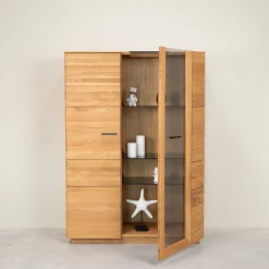 Buffet vitrine en bois massif de chêne Arvik - NordicStory