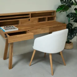 Bureau console en bois massif de chêne Einstein II - NordicStory