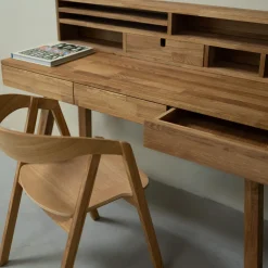 Bureau console en bois massif de chêne Einstein II - NordicStory