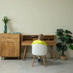 Bureau console en bois massif de chêne Einstein II - NordicStory