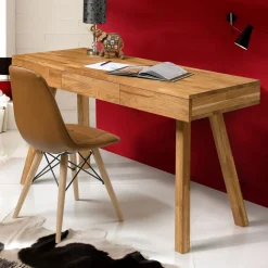 Bureau console en bois massif de chêne Einstein I - NordicStory