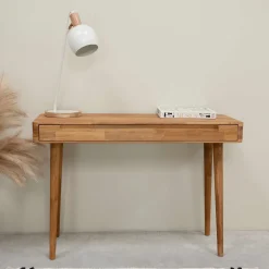 Bureau console en bois massif de chêne Escandi - NordicStory