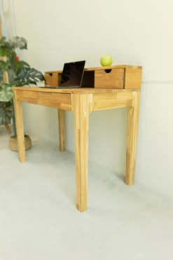 Bureau console en bois massif de chêne Axel II – NordicStory