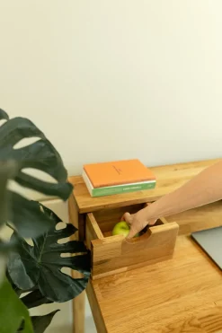 Bureau console en bois massif de chêne Axel II – NordicStory