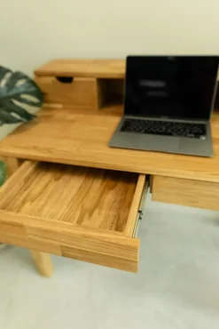 Bureau console en bois massif de chêne Axel II – NordicStory