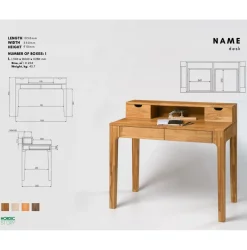 Bureau console en bois massif de chêne Royal - NordicStory