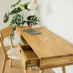Bureau console en bois massif de chêne Escandi 5 - NordicStory