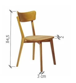 Chaise de salle à manger en bois massif de chêne Diana – Lot de 2 ou 4 chaises - NordicStory