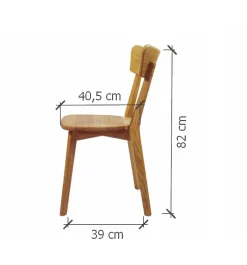 Chaise de salle à manger en bois massif de chêne Diana – Lot de 2 ou 4 chaises - NordicStory
