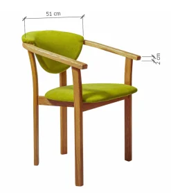 Chaise de salle à manger en bois massif de chêne Alexis, revêtement en tissu Vert Pomme – Lot de 2 ou 4 chaises - NordicStory