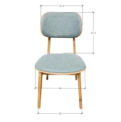 Chaise de salle à manger en bois massif de chêne Varde, revêtement en tissu Gris Nordique/Beige – Lot de 2 ou 4 chaises - NordicStory