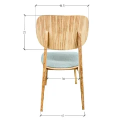 Chaise de salle à manger en bois massif de chêne Varde, revêtement en tissu Gris Nordique/Beige – Lot de 2 ou 4 chaises - NordicStory
