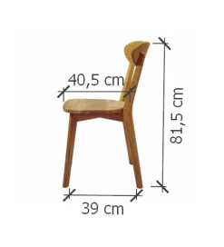 Chaise de salle à manger en bois massif de chêne Isku – Lot de 2 ou 4 chaises - NordicStory