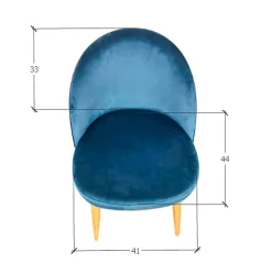Chaise de salle à manger en bois massif de chêne Clara, revêtement en velours Bleu Monaco – Lot de 2 ou 4 chaises - NordicStory
