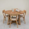 Chaise de salle à manger en bois massif de chêne Diana, revêtement Beige – Lot de 2 ou 4 chaises - NordicStory