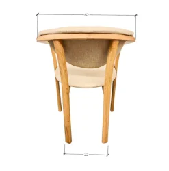 Chaise de salle à manger en bois massif de chêne Alexis, revêtement en tissu Beige – Lot de 2 ou 4 chaises - NordicStory