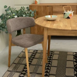 Chaise en bois massif de chêne Claus, revêtement Gris/Marron - Lot de 2 ou 4 chaises - VESKOR