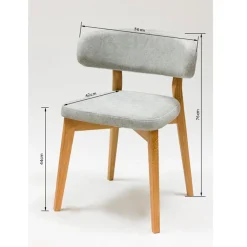 Chaise en bois massif de chêne Claus, revêtement Gris/Marron - Lot de 2 ou 4 chaises - VESKOR