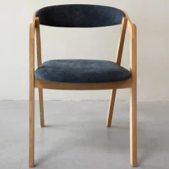 Chaise en bois massif de chêne Knut, revêtement Beige/Gris Anthracite - Lot de 2 ou de 4 chaises - VESKOR