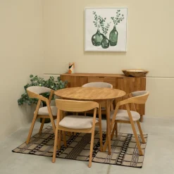 Chaise en bois massif de chêne Knut, revêtement Beige/Gris Anthracite - Lot de 2 ou de 4 chaises - VESKOR